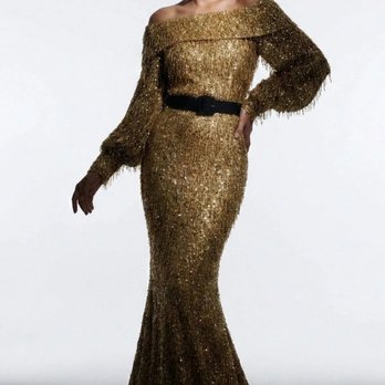 Couture Shop - 2752A, an exclusive statement gown alive with movement and shine. Meticulously crafted in bugle fringe beading.@coutureshopla - Women's Clothing Near Me - Los Angeles, California Couture Shop - 2752A, an exclusive statement gown alive with movement and shine. Meticulously crafted in bugle fringe beading.@coutureshopla - Women's Clothing Near Me - Los Angeles, California