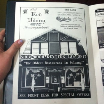 Red Viking Restaurant - Ad from solving inn and cottages advertising 15% off- they refused to honor and insisted if was only 10% - Breakfast & Brunch Near Me - Solvang, California Red Viking Restaurant - Ad from solving inn and cottages advertising 15% off- they refused to honor and insisted if was only 10% - Breakfast & Brunch Near Me - Solvang, California