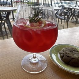 Rose raspberry lemonade and matcha cookie