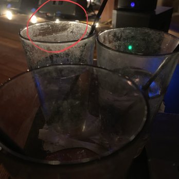 The Loft - Red circle shows where I took a napkin and wiped the filth off the glass! - New American Near Me - Columbus, Georgia