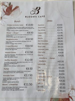Menu photo 1 Blooms Cafe Bray, WW
