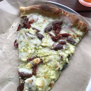 Vic's Pizzeria - receipt says this was 4 cheese - had white sauce, feta, kalamata olives, sundries tomatoes, shallots - Pizza Near Me - Olympia, Washington Vic's Pizzeria - receipt says this was 4 cheese - had white sauce, feta, kalamata olives, sundries tomatoes, shallots - Pizza Near Me - Olympia, Washington