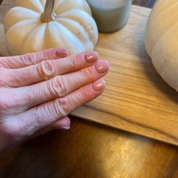 Acrylics, gel polish, my most favorite nude color.  Thank you Connie (Owner) she is hands down the best color picker.