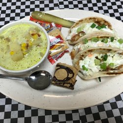 Cousins Family Restaurant - Lunch Special - Fish Tacos, New England Clam Chowder & Dessert