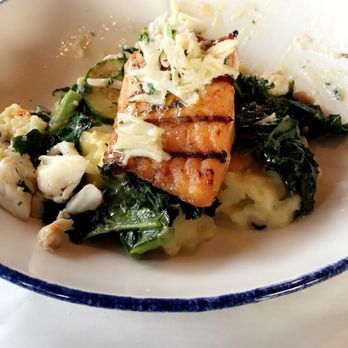 Rusty Scupper - North Atlantic Salmon with mashed potatoes and Kale. - Seafood Near Me - Baltimore, Maryland