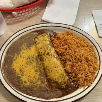 La Tapatia - Cheese enchilada rice and beans - Mexican Near Me - Bakersfield, California