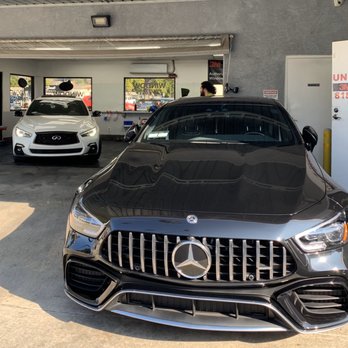 United Tint - 2019MERCEDES AMG GT63 COLOR STABLE 35% all around. 2020 INFINITY Q50 COLOR STABLE FRONT WINDOW 20% and REAR WINDOW AND REAR WINDSHIELD 5% - Car Window Tinting Near Me - Glendale, California