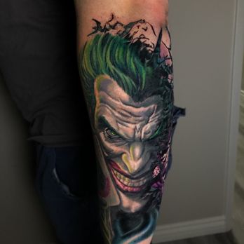 Tribute Tattoo - Joker forearm tattoo by Jamie Lee Parker - Tattoo Near Me - West Hills, California