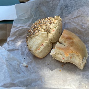 Bagel Street Grill - Everything bagel with veggie cream cheese - American Near Me - Plainsboro, New Jersey Bagel Street Grill - Everything bagel with veggie cream cheese - American Near Me - Plainsboro, New Jersey