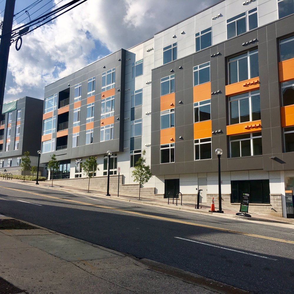 Side of the building as you walk up from Wheaton Metro