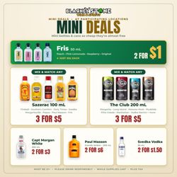 Blarney Stone Wine & Spirits - Mini bottle & can deals -- mix & match! Fris 2 for $1, Sazerac & The Club 3 for $5, and more. At participating locations. Must be 21+.