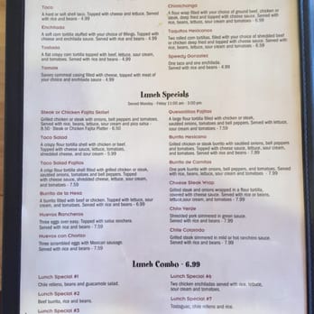 El Agave Mexican Grill & Cantina - Lunch Menu - Mexican Near Me - Appleton, Wisconsin