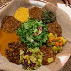Queen of Sheba - The vegetarian sampler platter for three. Very tasty!
