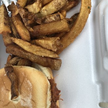 Rolling Smoke Wings & More - Pulled Pork Sandwich with Fries - Food Trucks Near Me Rolling Smoke Wings & More - Pulled Pork Sandwich with Fries - Food Trucks Near Me