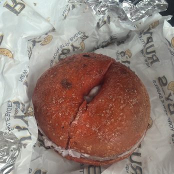 Ruby’s Bagels - Strawberry bagel with very berry cream cheese - Bagels Near Me - Summerville, South Carolina Ruby’s Bagels - Strawberry bagel with very berry cream cheese - Bagels Near Me - Summerville, South Carolina