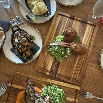 Taverna Philosophia - Lamb rack, half octopus , Brussels, goat cheese potatoes and fries - Mediterranean Near Me - Mount Pleasant, South Carolina Taverna Philosophia - Lamb rack, half octopus , Brussels, goat cheese potatoes and fries - Mediterranean Near Me - Mount Pleasant, South Carolina