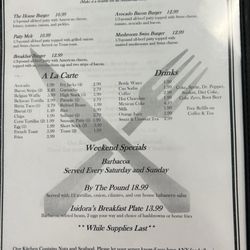 Isidora's Family Kitchen - Menu