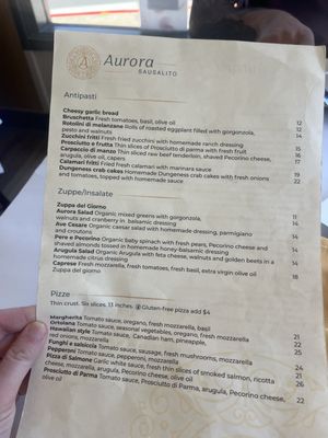 Menu photo 1 Aurora Sausalito Sausalito, CA Menu photo 1 Aurora Sausalito Sausalito, CA