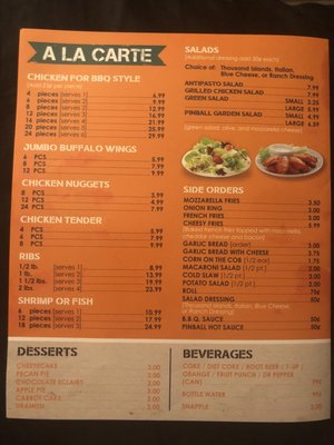 Menu photo 7 Pinball Pizza Burbank, CA