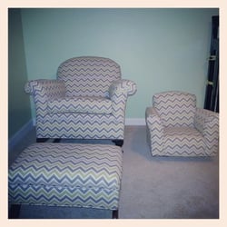 AAA Upholstery Inc - Reupholstered chair by AAA Upholstery! Now I love my matching mommy and baby chairs!