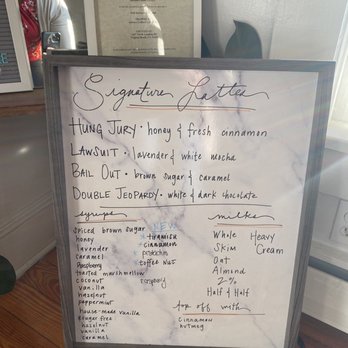 Astraea Coffee - Signature lattes that go with the Law theme - Coffee & Tea Near Me - Virginia Beach, Virginia