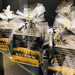 North End Weight Loss - In-service baskets for providers with tea and honey.
