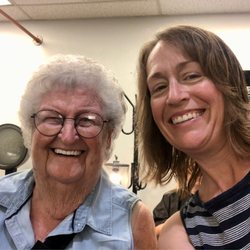 Salon Diamond - Grandma with her fresh perm and styling, and me with a fresh layered look!