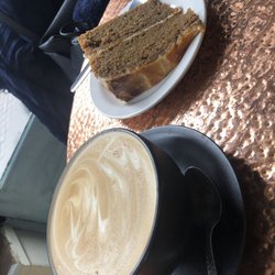 Caffe Sala - Vegan cake and large soy cappuccino