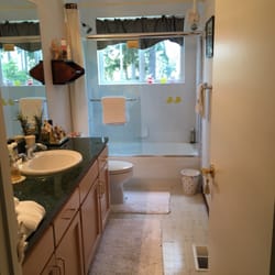 Kristfields - My Full-size bathroom with beautiful granite countertops.