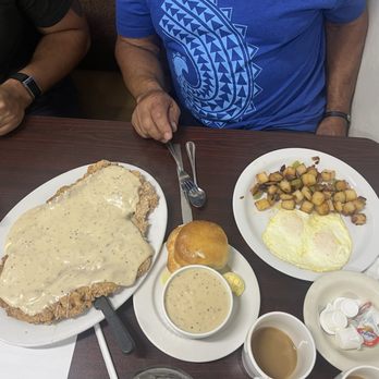 Tina Marie's - Chicken Fried Steak and Eggs They also have a bigger version for two! - American Near Me - Bakersfield, California Tina Marie's - Chicken Fried Steak and Eggs They also have a bigger version for two! - American Near Me - Bakersfield, California
