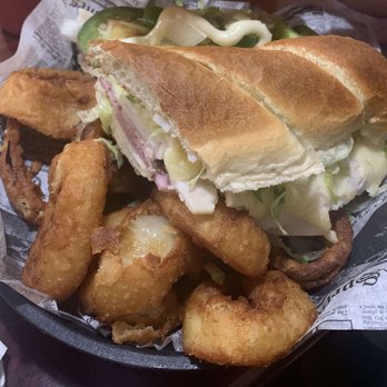 Scottie's Cafe & Grill - Super Sub with Onion Rings - American Near Me - Blythewood, South Carolina Scottie's Cafe & Grill - Super Sub with Onion Rings - American Near Me - Blythewood, South Carolina