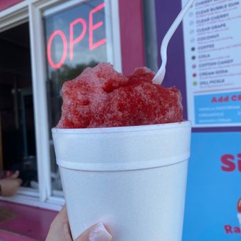 Pelican's Snoballs - Wild Strawberry SnowBall - Desserts Near Me - Greenville, South Carolina