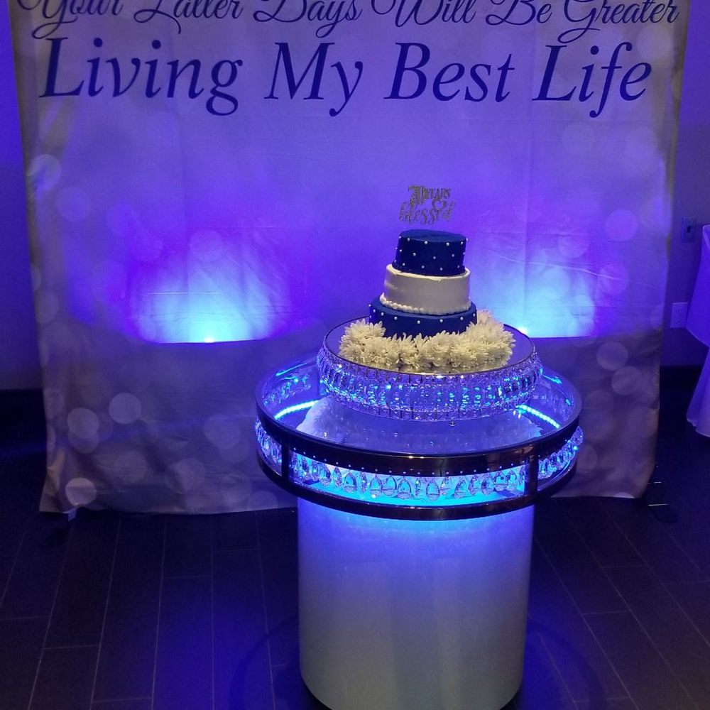 Durami Events and Rentals - My Mother's 70th bday party! This gorgeous and elegant cake table enhanced the party setting! - Party Equipment Rentals Near Me - Spring, Texas
