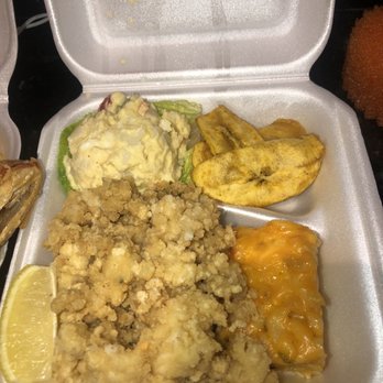 Dwikey's Souse House - Cracked Conch dinner(sides: Mac n cheese, plantains, potato salad) - Caribbean Near Me - Pembroke Pines, Florida