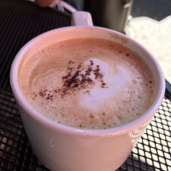 Cafe Laurent - huge latte with omelette purchase & check in - French Near Me - Mar Vista, California