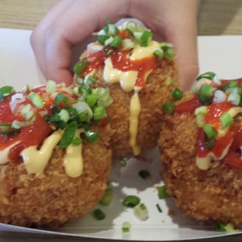Bumblebees BBQ and Grill - These are the fried kimchi rice  balls, SPICY!  i would say these are a little more authentic. - New American Near Me - Midvale, Utah