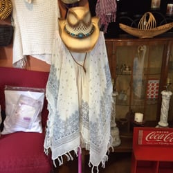 Gretchen's Hair Studio & Treasure Trove - Cool cowboy hat $18 and kimono in cream $20 did anyone say music festival?
