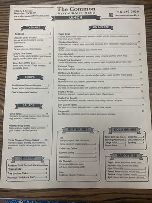 Menu photo 3 The Common Brooklyn, NY