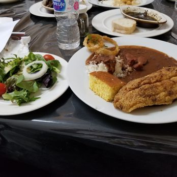 Heard Dat Kitchen - Fried fish, red beans & rice, salad & onion rings. - Cajun/Creole Near Me - New Orleans, Louisiana