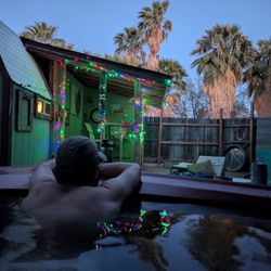 El Dorado Hot Springs - Evening viet from the hot spring tub.