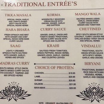 India Garden Restaurant - I liked this menu presentation--choose the sauce and then pair with protein - Indian Near Me - Blacksburg, Virginia India Garden Restaurant - I liked this menu presentation--choose the sauce and then pair with protein - Indian Near Me - Blacksburg, Virginia