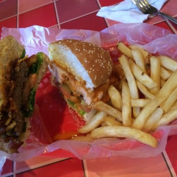 Las Alitas - half of a Buffalo Wing Sandwich and half of a mignon burger - Tijuana, BCN