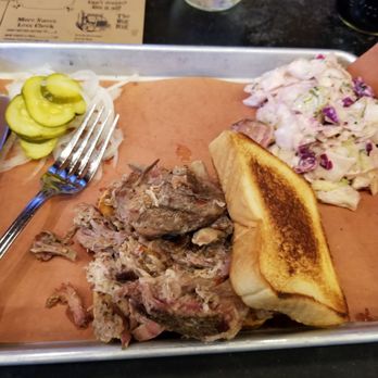 Sweet Cheeks Q - Pulled pork sandwich.  Cole slaw amazing. - Southern Near Me - Boston, Massachusetts