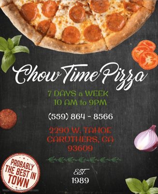 Menu photo 2 Chow Time Pizza Caruthers, CA