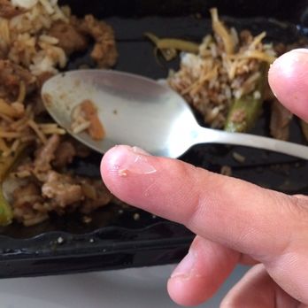 The Eastern Pearl - Piece of plastic found within food. Good thing it wasn't glass. - Cantonese Near Me - Buffalo, New York The Eastern Pearl - Piece of plastic found within food. Good thing it wasn't glass. - Cantonese Near Me - Buffalo, New York