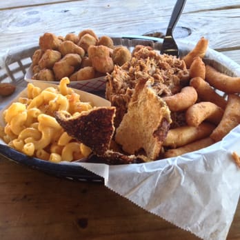 The Original Q Shack - Bbq plate, Mac and cheese, fried okra, and hush puppies... Amazing! - Barbeque Near Me - Durham, North Carolina The Original Q Shack - Bbq plate, Mac and cheese, fried okra, and hush puppies... Amazing! - Barbeque Near Me - Durham, North Carolina