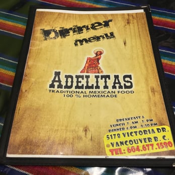 Adelitas - Front of menu~ - Mexican Near Me - Vancouver, British Columbia