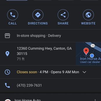 Iron Horse Auto - Saturday hours are incorrect on onwers website! - Car Dealers Near Me - Canton, Georgia Iron Horse Auto - Saturday hours are incorrect on onwers website! - Car Dealers Near Me - Canton, Georgia