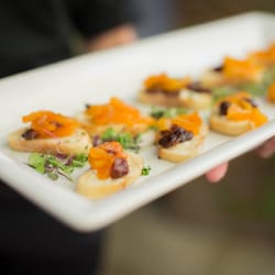 Iva Lee's Catering - Baked Goat Cheese Crostini with Dried Cherry & Apricot Compote (Photo by Becca Rillo Photography)