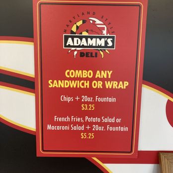 Adamm's Airport Deli - Combo deal sign. - Delis Near Me - Linthicum Heights, Maryland Adamm's Airport Deli - Combo deal sign. - Delis Near Me - Linthicum Heights, Maryland